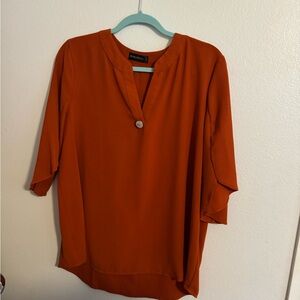 Elegant Burnt Orange Blouse by Peter Nygard